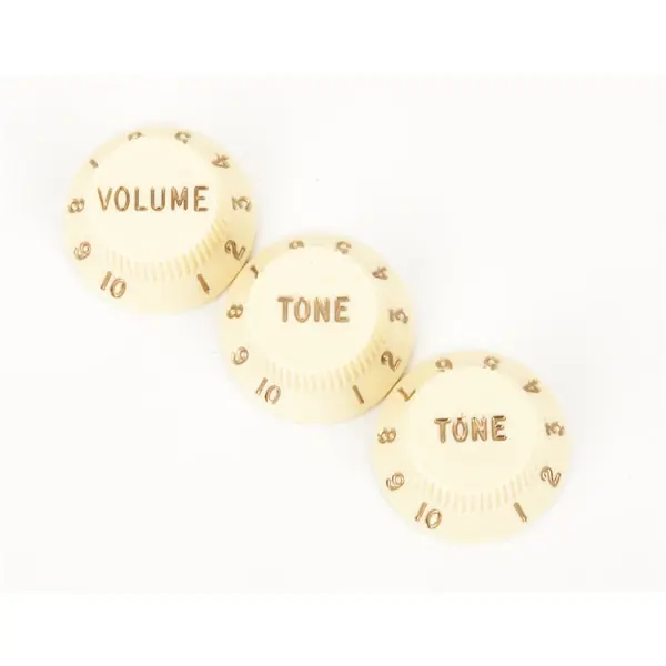 Fender 0991369000 Stratocaster Knob Set, Vol-Tone-Tone, Aged White While Supplies Last
