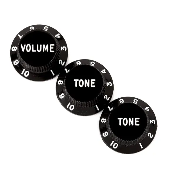 Fender 0991365000 Stratocaster Knob Set, Vol-Tone-Tone, Black Order Now