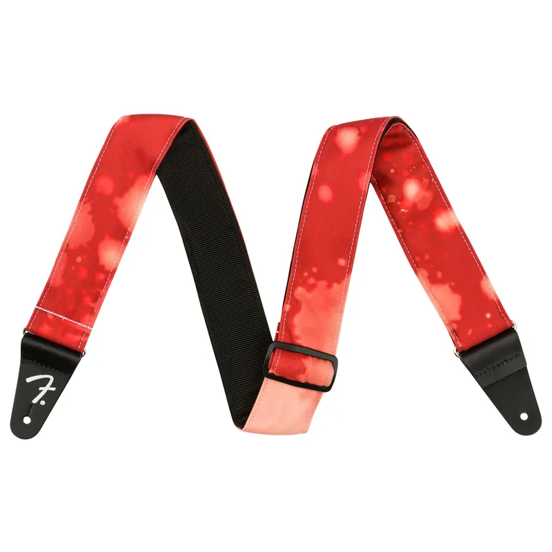 Fender 2-Inch Wide Tie Dye Acid Wash Guitar or Bass Strap, 33-59Long, Red Last Chance