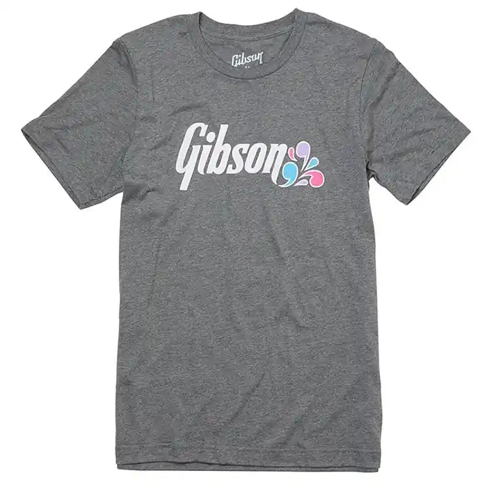 While Supplies Last Gibson Guitars Floral Tee T-Shirt, Grey, XL