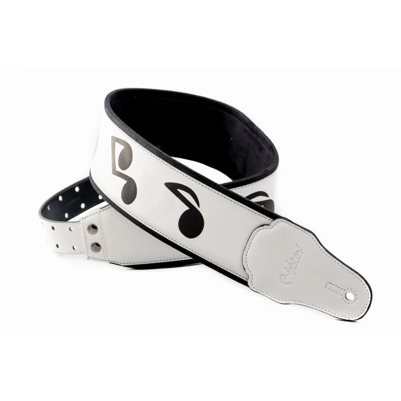 Weekend Sale RightOn! Straps Legend SRV White Guitar or Bass Strap, 3'' Wide, 38''-60'' Long