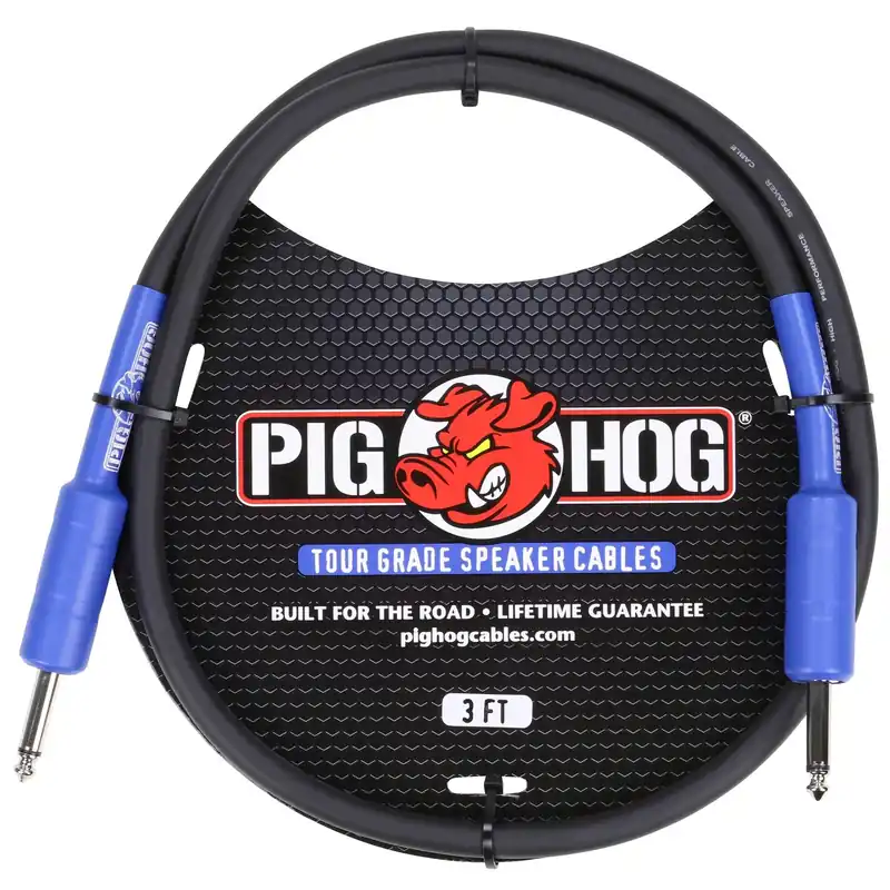 Pig Hog PHSC3 9.2mm Dual 1/4-Inch Speaker Cable, 3Ft (14 Gauge Wire) Best Seller