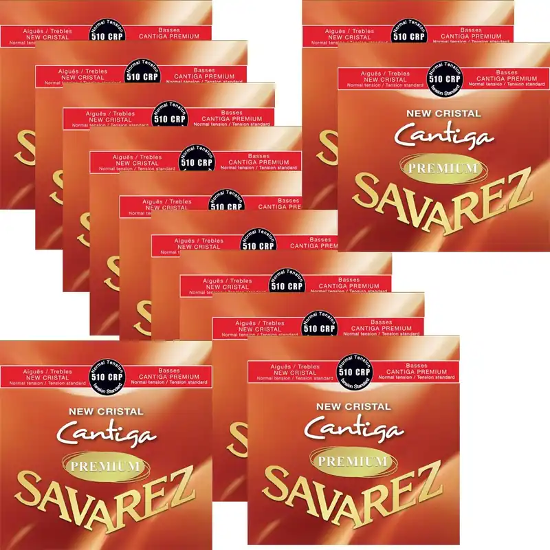 12-Pack Savarez 510CRP New Cristal Cantiga Premium Normal Tension Classical Guitar Strings Hassle-Free Returns