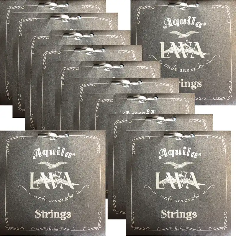 Reduced Price 12-Pack Aquila USA 114U High G Tenor Ukulele Strings, All Lava Nylgut