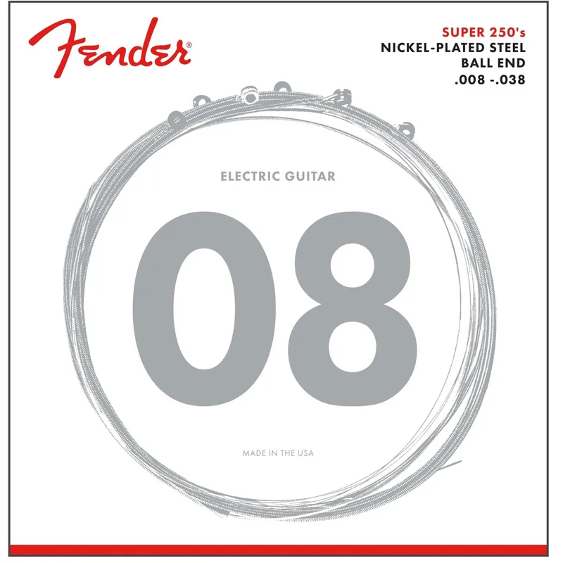 Fender 250XS Super 250 Nickel-Plated Steel Electric Guitar Strings, 8-38 Direct From Manufacturer
