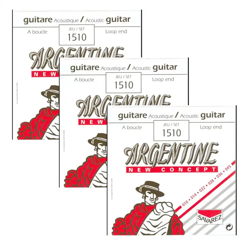 3-Pack Savarez 1510 Acoustic Jazz Guitar Extra Light Loop End Strings 10-45 Grab Now