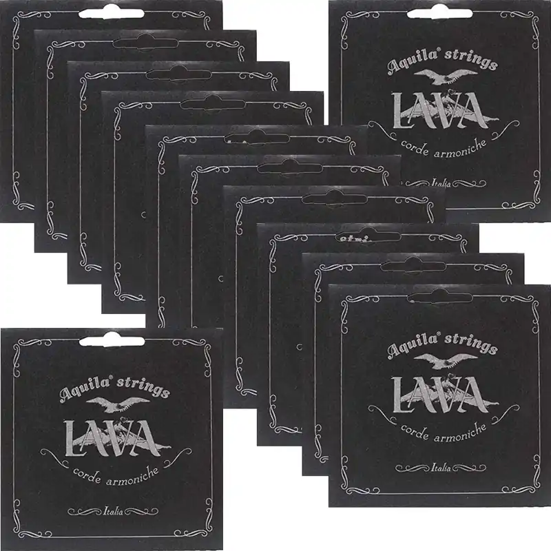 12-Pack Aquila USA 116U Low D Baritone Ukulele Strings w/ Wound D & G, Lava Nylgut B & E Save Now