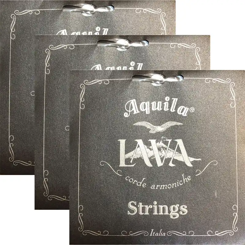 3-Pack Aquila USA 112U High G Concert Ukulele Strings, All Lava Nylgut While Supplies Last