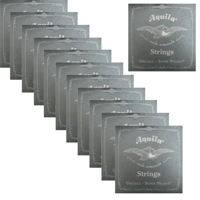 Popular 12-Pack Aquila USA 100U Super Nylgut Soprano Regular Tuning Ukulele Strings