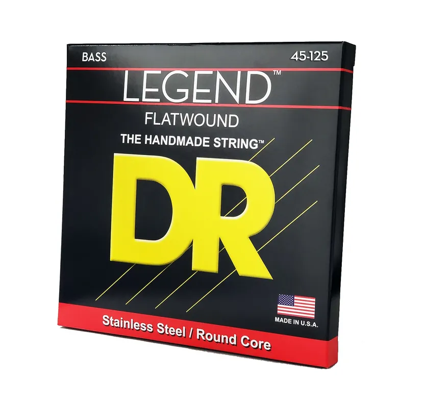 DR Strings FL5-45 Legend Flatwound Medium 5-String Bass Strings, 45-125 FL545 Popular