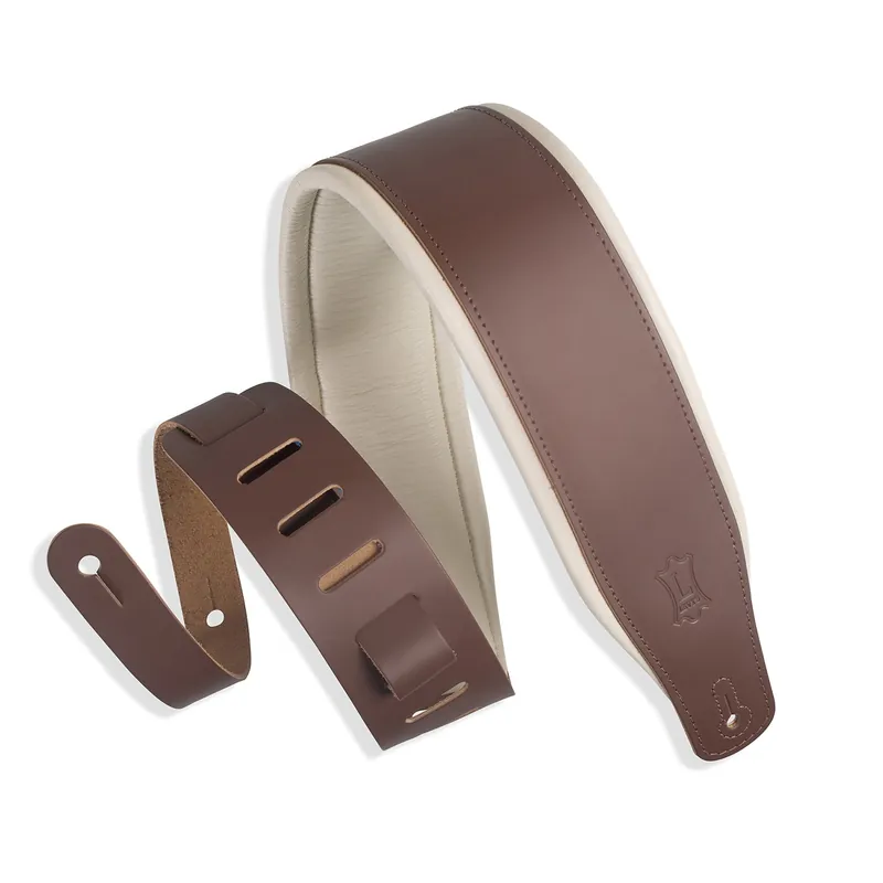 Wholesale Levy's Leathers Classics Series M26PD-BRN_CRM 3Wide Guitar Bass Strap, Brown / Cream
