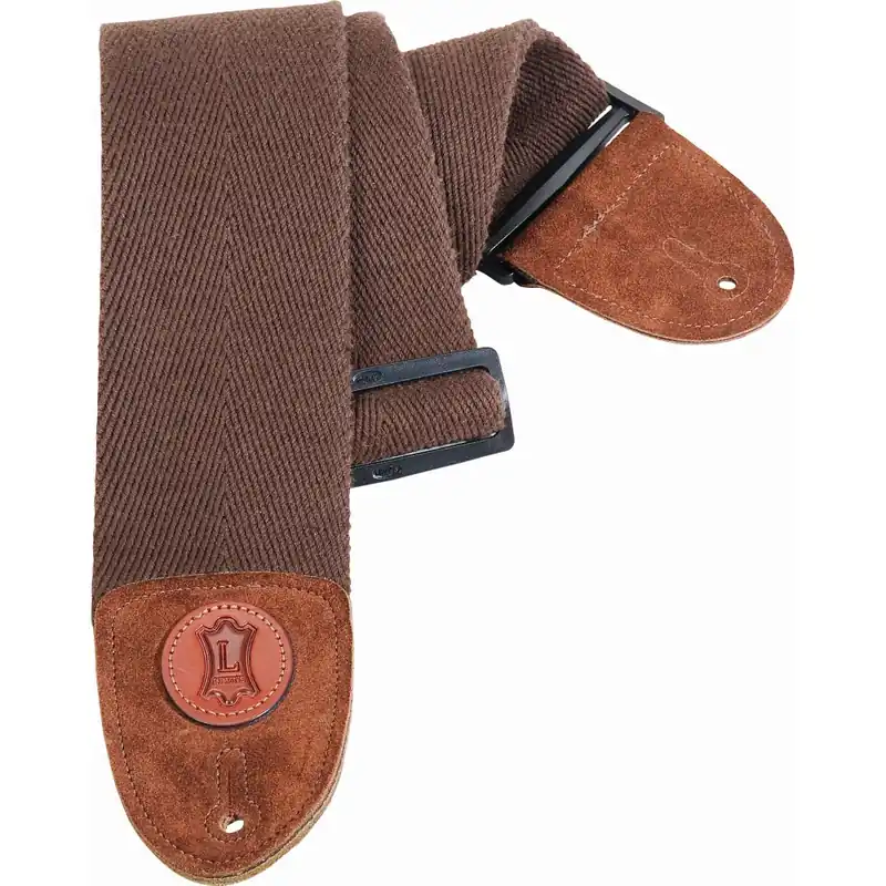Levy's Leathers Signature Series MSSC4-BRN 3Wide Guitar Bass Strap, Brown Cotton Free Returns