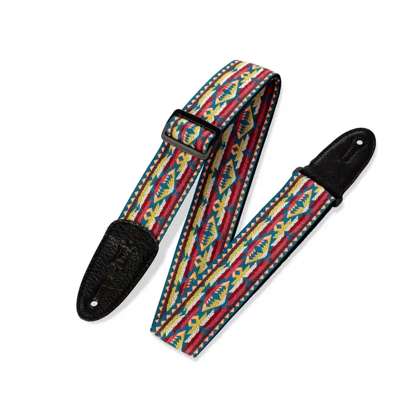 Order Now Levy's Leathers Print Series M8HT-22 2Wide Guitar Bass Strap, 60’s Hootenanny Jacquard