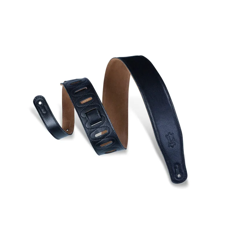 Levy's Leathers Classics Series M26GF-BLK 2.5Wide Guitar Bass Strap, Black Leather Time-Limited