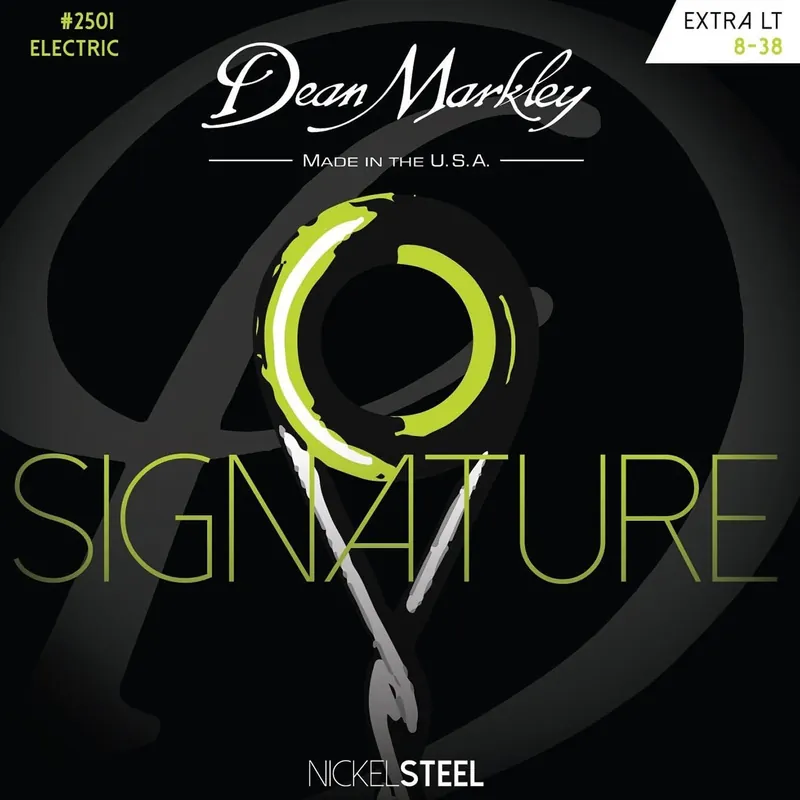 Crafted Dean Markley 2501 Signature Series Nickel Steel Electric Guitar Strings, Extra Light, 8-38