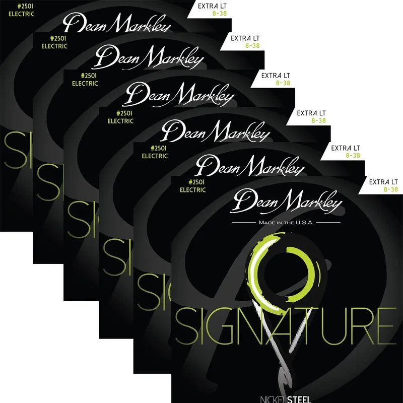 6-Pack Dean Markley 2501 Signature Series Nickel Steel Electric Guitar Strings, Extra Light, 8-38 Price Cut