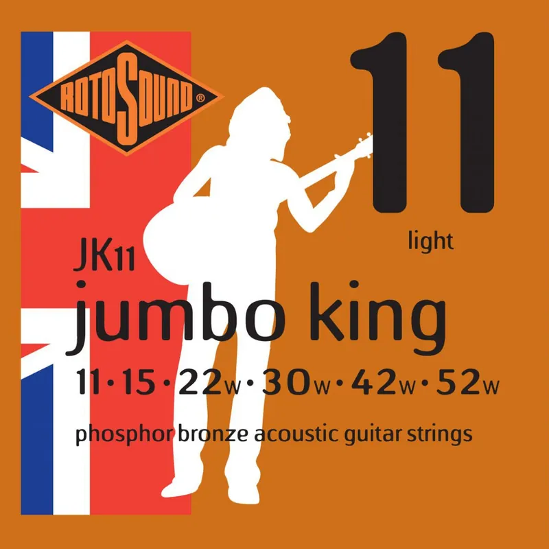Rotosound JK11 Jumbo King 92/8 Bronze Acoustic Guitar Strings, 11-52 Flash Sale