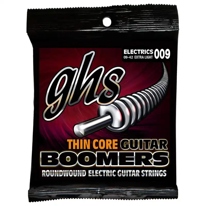 Warranty Included GHS TC-GBXL Thin Core Boomers Electric Guitar Strings, Extra Light, 9-42