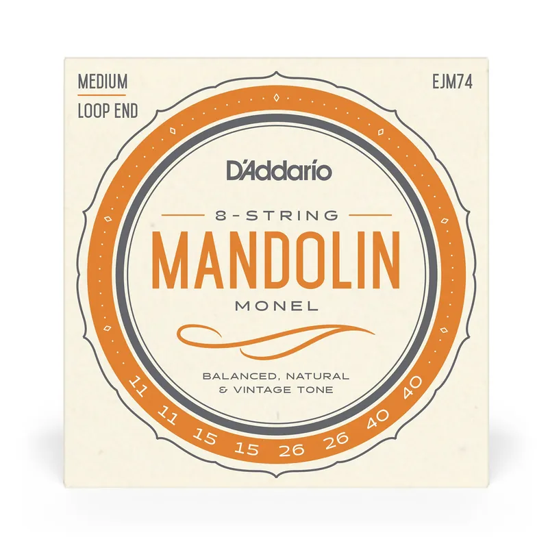 D'Addario EJM74 Mandolin Strings, Monel, Medium, 11-40 Bulk Order