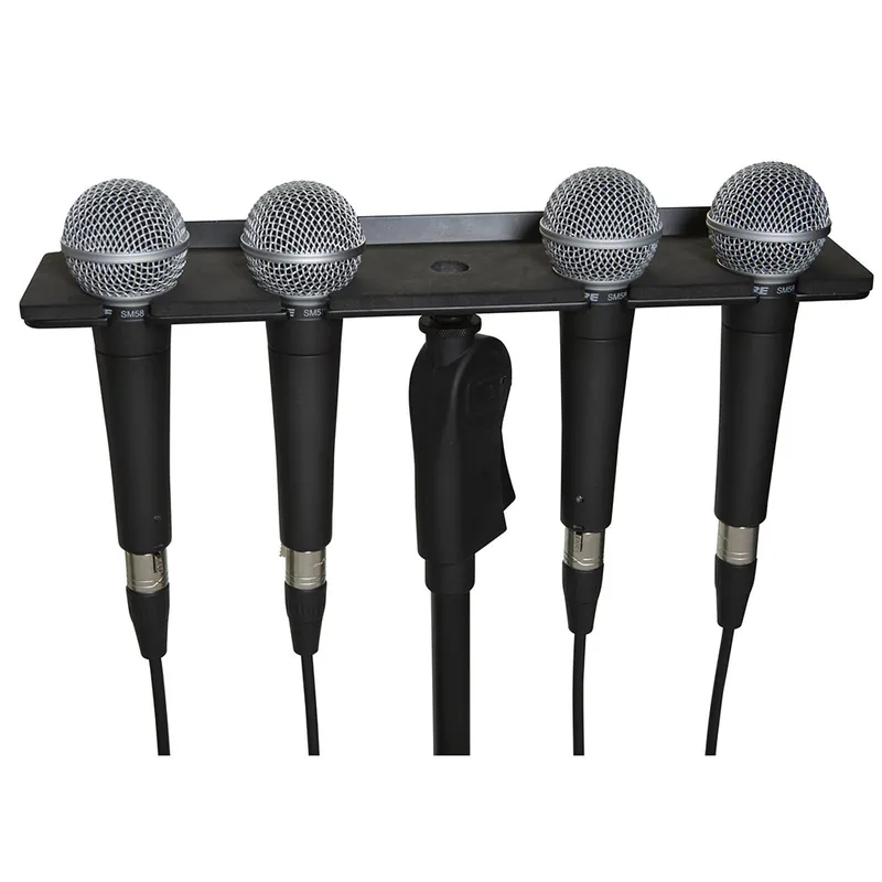 One Day Deal Gator Frameworks GFW-MIC-4TRAY Multi Mic Holder, Holds Four (4) Mics