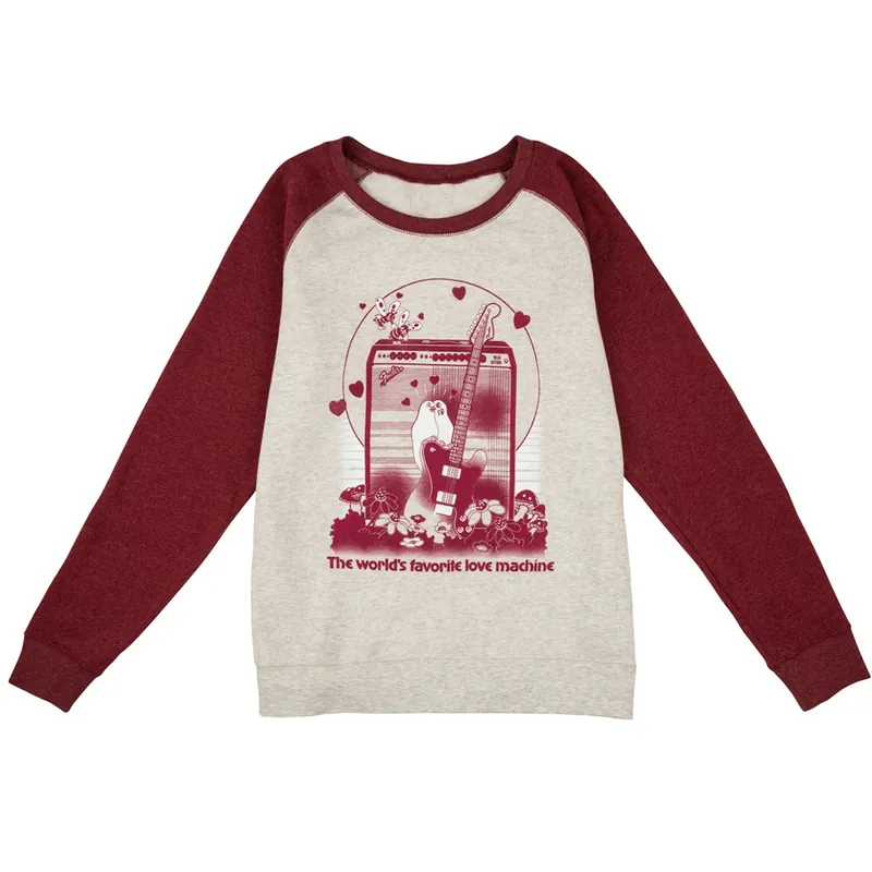 Fast Shipping Fender Guitars & Amps Womens Love Sweatshirt, M Medium