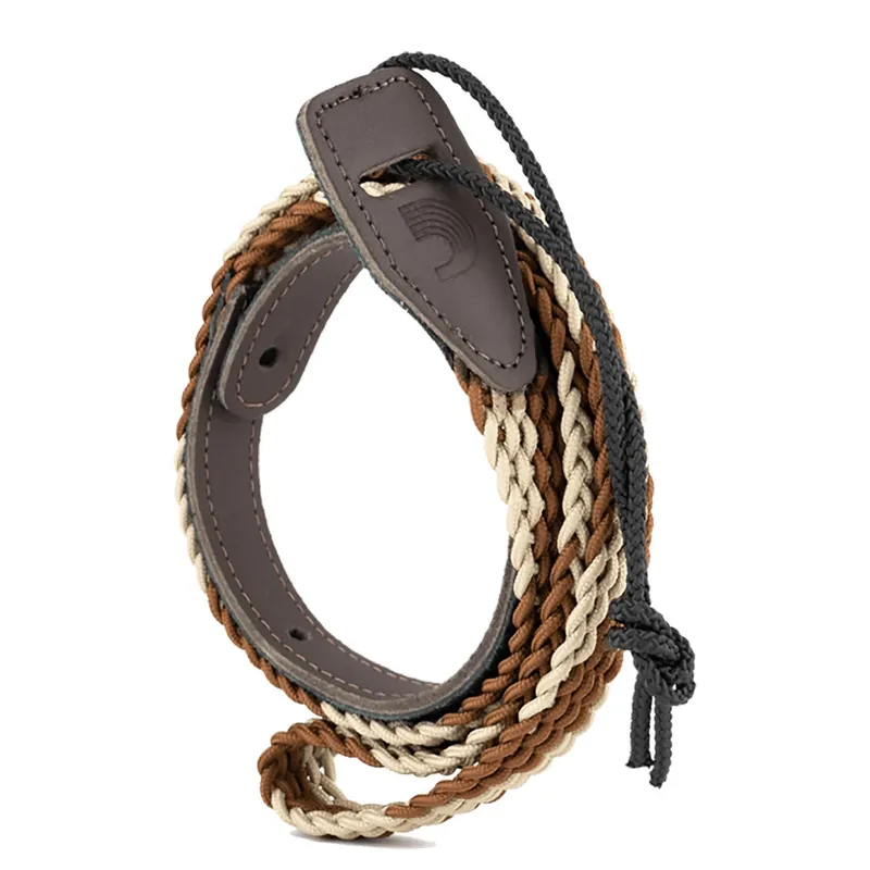 Order Now Planet Waves 10MB00 Braided Fabric Mandolin Strap, Leather Ends, Brown / Cream