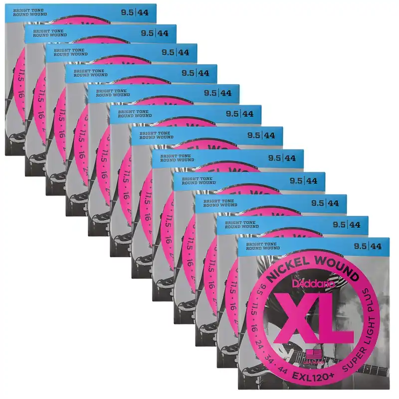 Seasonal Sale 12-Pack D'Addario EXL120+ Nickel Electric Guitar Strings 9.5-44 Super Light Plus