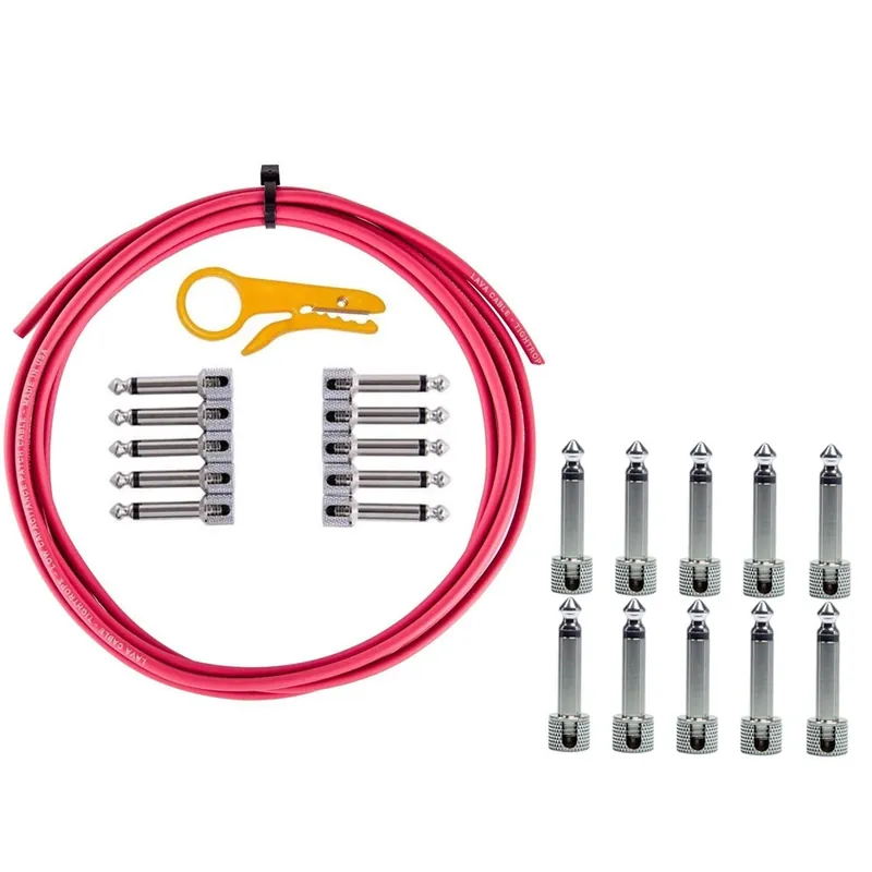 New Release Lava TightRope Solderless Guitar Pedal Board Kit, 10' Cable, Red w/ 20 Plugs