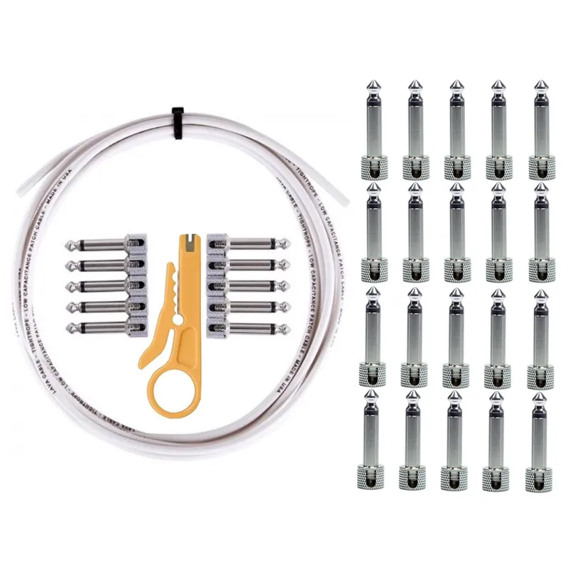 Lava TightRope Solderless Guitar Pedal Board Kit, 10' Cable, White w/ 30 Plugs Special Discount