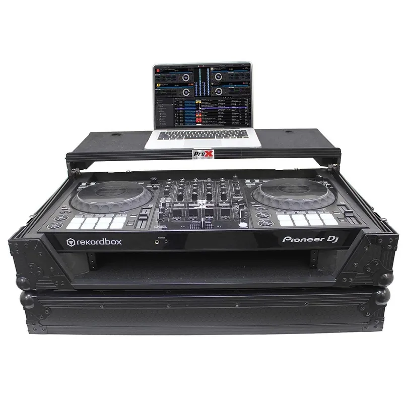 ProX XS-DDJ1000WLTBL Flight Case for Pioneer DDJ1000 & DDJ1000SRT Digital Controller w/ Laptop Shelf and Wheels, Black on Black New Release