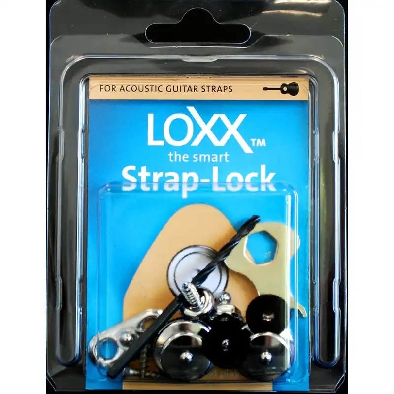 Loxx Box Acoustic Guitar Strap Lock System, Chrome, 45127.11000 Worldwide Shipping
