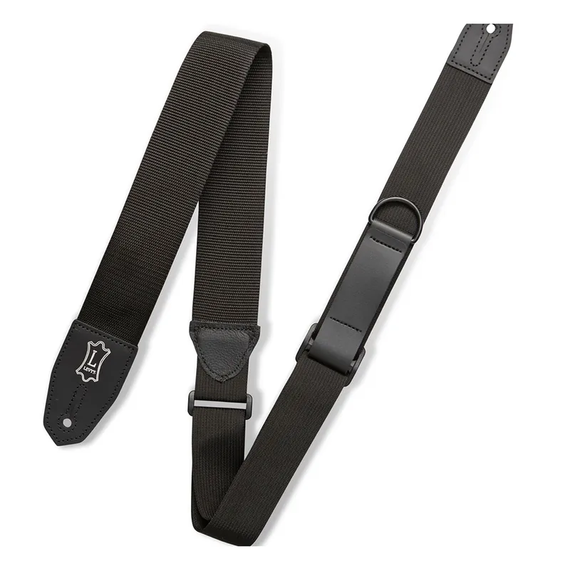 Levy's Specialty MRHP-BLK Right Height Polyester Guitar Bass Strap, Black Top Rated