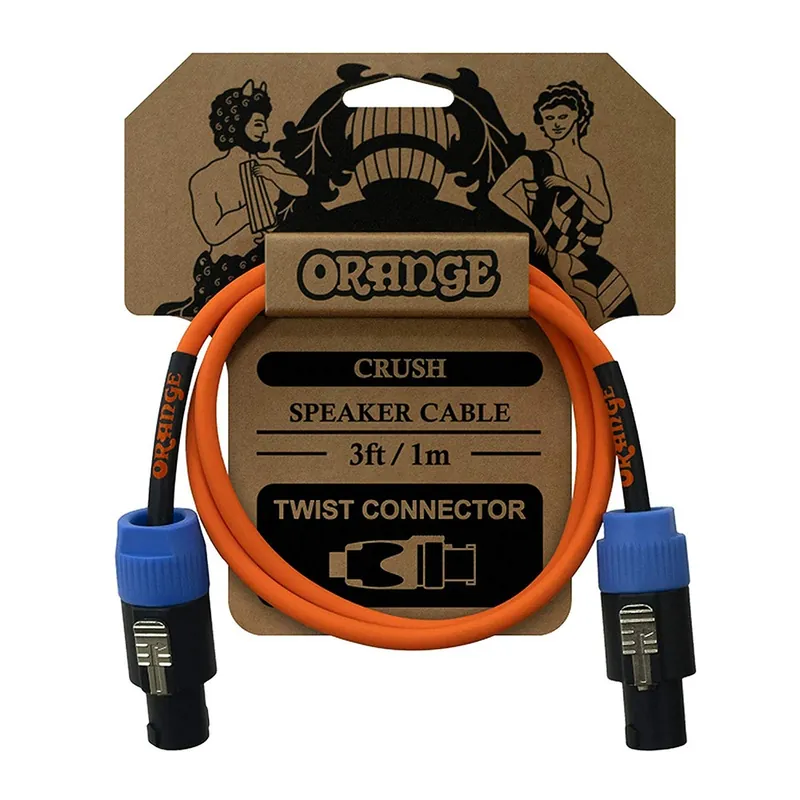 Seasonal Sale Orange Amplification Crush Speaker Cable, Twist Connectors, 3ft