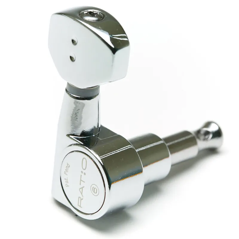 Buy Direct Graph Tech PRN-2721-C0 Ratio Tuned Machine Heads - Electric 6 Inline Mini Contemporary Chrome 2 Pin