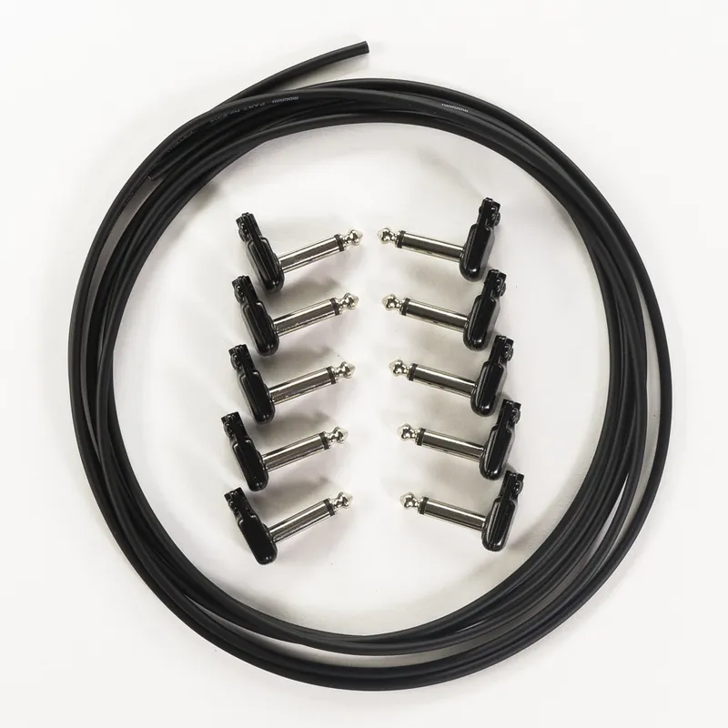 Buy Direct 10-Pack SquarePlug SP400BK Compact Soldered Right Angle 1/4'' Plug, Black w/ 10ft Mogami W2314 Cable
