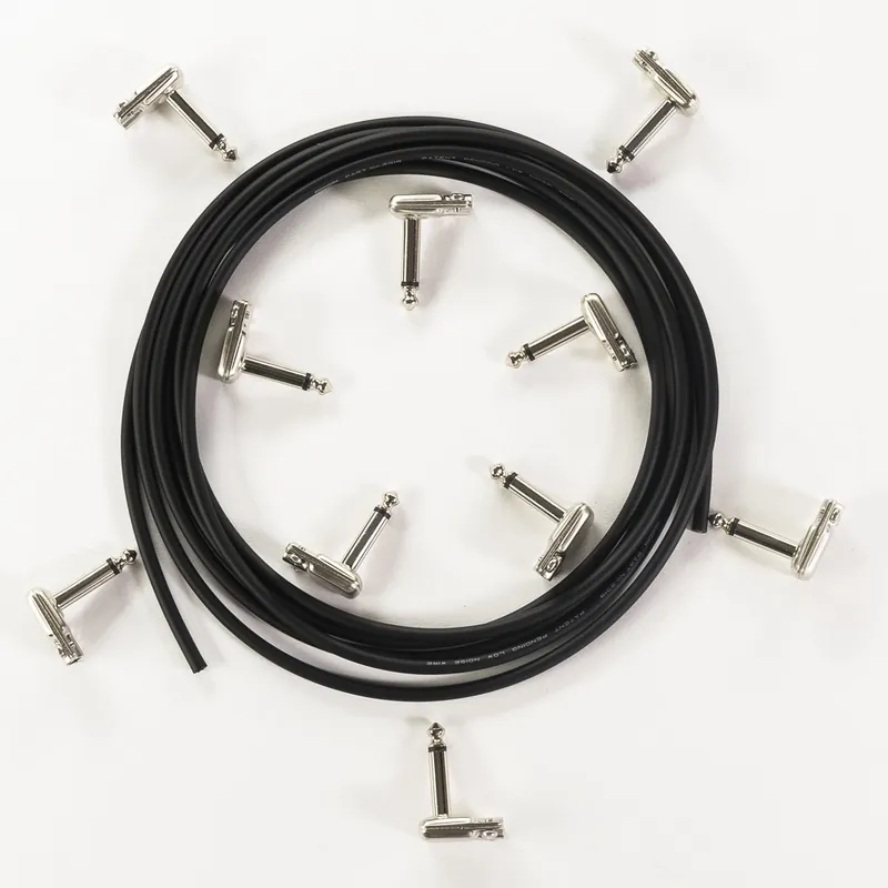 10-Pack SquarePlug SP500 Compact Soldered Right Angle 1/4'' Plug, Matte Nickel w/ 10ft Mogami W2319 Cable Holiday Sale