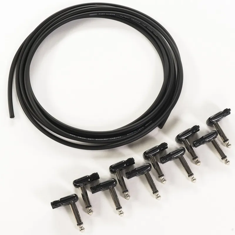 Latest 10-Pack SquarePlug SP500BK Compact Soldered Right Angle 1/4'' Plug, Black w/ 10ft Mogami W2319 Cable