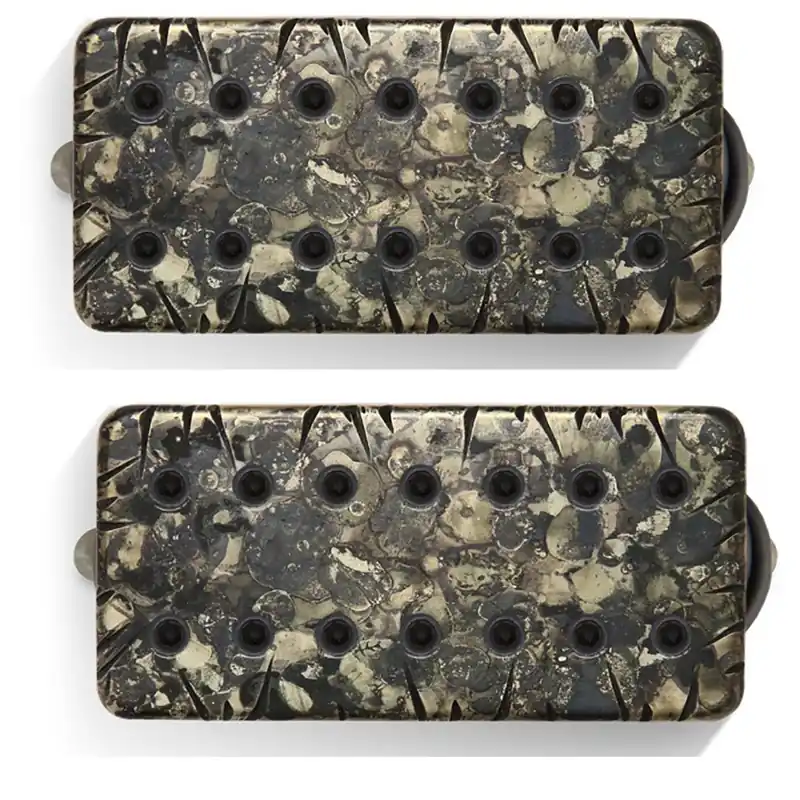 Bare Knuckle Pickups Juggernaut Set, Camo Battleworn Covers, 7-String, Black Bolts High Quality