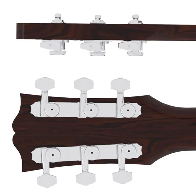 Hipshot 6K2EL0C Guitar Tuner Upgrade Kits (3+3 Headstocks,) Chrome Modern