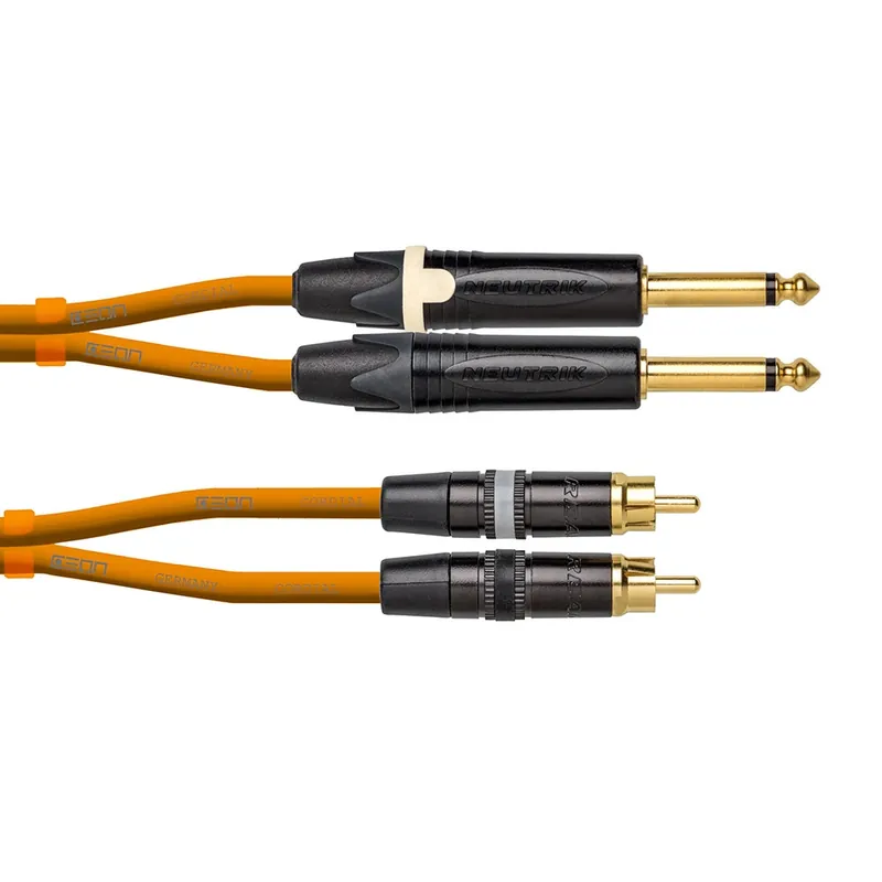 Cordial Cables CCU 1.5 CP-OR CEON RCA - 1/4TS Dual-mono audio / DJ Cable, 5ft, Neon Orange Affordable