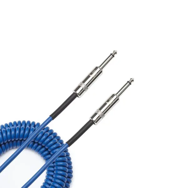Planet Waves PW-CDG-30BU Coiled Instrument Cable, 30' - Blue Authentic