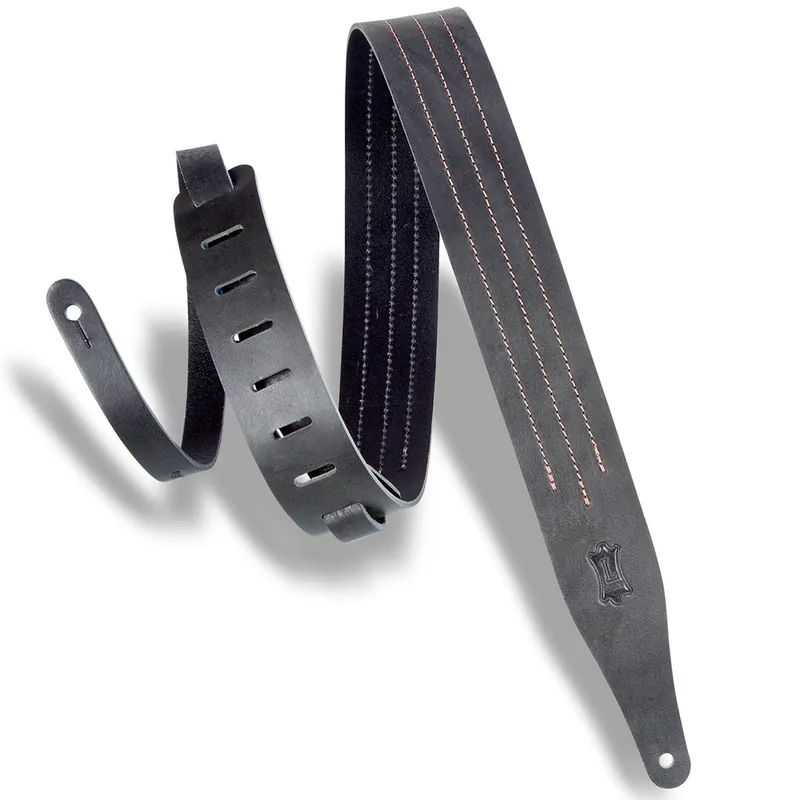 Levy's Leathers MV217TS-BLK-BRN Classics Series Triple Stitch Contrast Guitar Bass Strap, Black and Brown Instant Buy