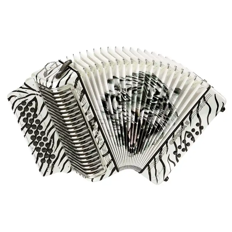 Reduced Price Hohner Corona II Los Tigres Accordion, F/B/Eb, Pearl White