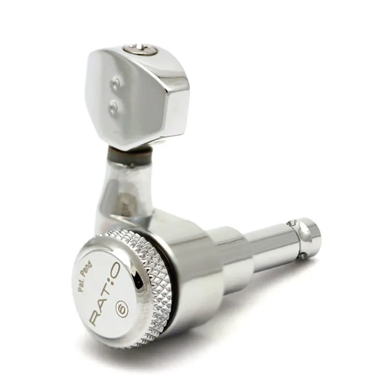 Professional Grade Graph Tech PRL-8721-C0 Ratio Locking Tuned Machine Heads - Electric 6 In Line Contemporary Mini Chrome 2 Pin