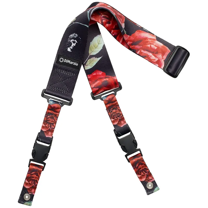Place Order DiMarzio DD2246 Polyphia Floral Muse Black Cliplock Guitar Bass Strap DD2246BK