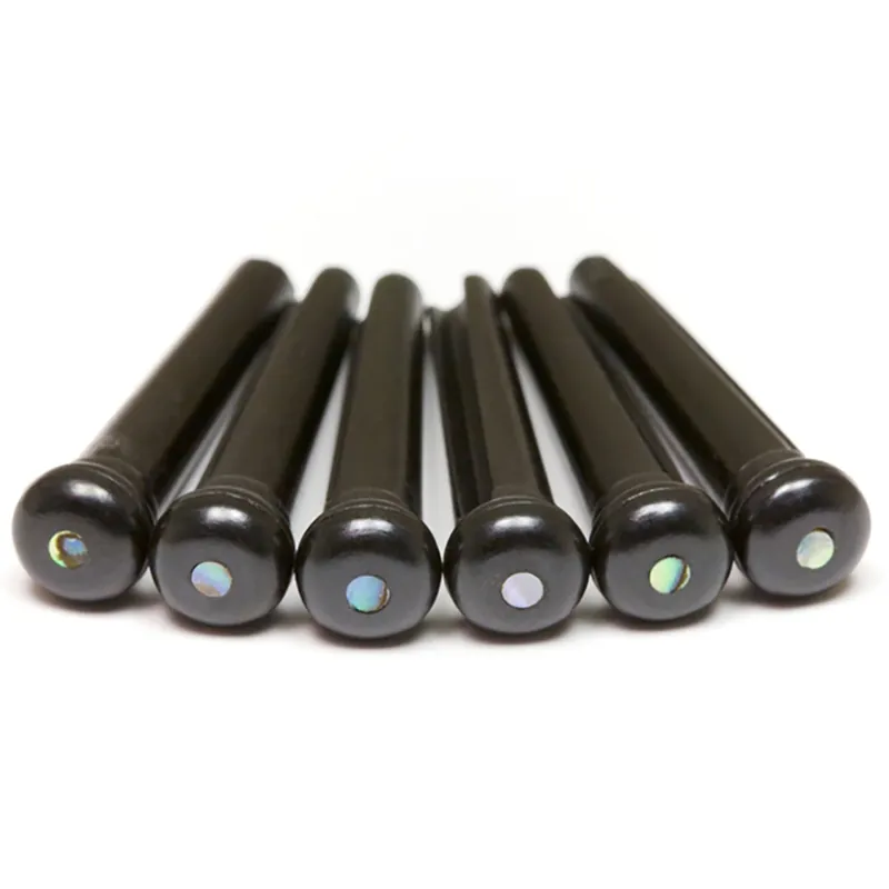 Graph Tech PP-2182-00 Tusq Traditional Style Bridge Pins Black With Paua Shell Inlay Seasonal Sale
