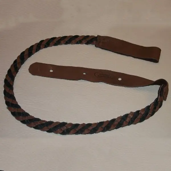 Place Order Lakota Leathers Mandolin Strap, Flat Braided, 43 , Black and Tobacco