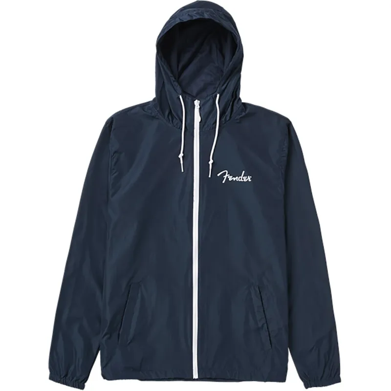 Fender® Spaghetti Logo Windbreaker, Navy, S, Small Last Chance