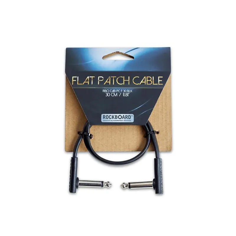 Popular RockBoard 1/4'' Flat Patch Cable, 12 inch, Black, Right-Angle to Right-Angle