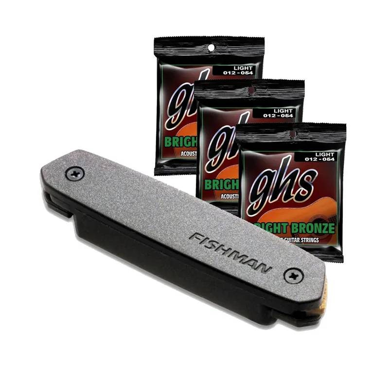 High Quality Fishman PRO-NEO-D02 Neo-D Humbucker Magnetic Soundhole Pickup + 3 Sets Strings